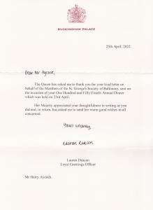 Letter from the Queen