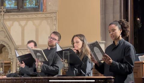 Choir singing at Evensong